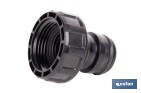 Adaptador de polipropileno con rosca hembra antifugas | Ligero y resistente | Adecuado para riego y mangueras | Salida de 1" - Cofan