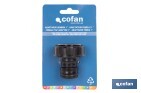 Adaptador de polipropileno con rosca hembra antifugas | Ligero y resistente | Adecuado para riego y mangueras | Salida de 1" - Cofan