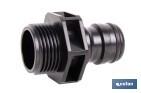 Adaptador de polipropileno con rosca macho antifugas | Ligero y resistente | Adecuado para riego y mangueras | Disponible para salidas de 3/4" y 1" - Cofan