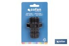 Adaptador de polipropileno con rosca macho antifugas | Ligero y resistente | Adecuado para riego y mangueras | Disponible para salidas de 3/4" y 1" - Cofan