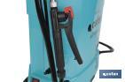 Pulverizador de espalda | Funcionamiento eléctrico y manual | Capacidad: 16 litros | Batería de Li-Ion 12 V | Lanza 60 cm | 4 boquillas | Correas acolchadas - Cofan
