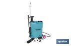 Pulverizador de espalda | Funcionamiento eléctrico y manual | Capacidad: 16 litros | Batería de Li-Ion 12 V | Lanza 60 cm | 4 boquillas | Correas acolchadas - Cofan