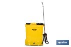 Pulverizador de espalda eléctrico | Batería de litio de 12 V | Lanza de 58 cm con correas acolchadas | Disponible en dos capacidades diferentes - Cofan