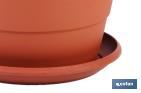 Maceta redonda con plato | Especial para platas y flores | Perfecta para colocar en exterior e interior - Cofan