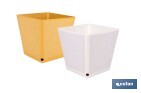 Maceteros decorativos para interior | Macetas cuadradas con plato integrado | Con señalizador de riego | Disponibles en diferentes colores y medidas - Cofan