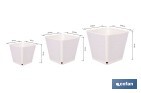 Maceteros decorativos para interior | Macetas cuadradas con plato integrado | Con señalizador de riego | Disponibles en diferentes colores y medidas - Cofan