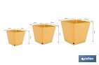 Maceteros decorativos para interior | Macetas cuadradas con plato integrado | Con señalizador de riego | Disponibles en diferentes colores y medidas - Cofan
