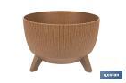 Macetas decorativas con patas desmontables | Macetas redondas con rayas | Resistentes a UV | Disponibles en varios colores y diferentes medidas - Cofan