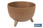 Macetas decorativas con patas desmontables | Macetas redondas con rayas | Resistentes a UV | Disponibles en varios colores y diferentes medidas - Cofan