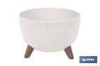 Macetas decorativas con patas desmontables | Macetas redondas con rayas | Resistentes a UV | Disponibles en varios colores y diferentes medidas - Cofan