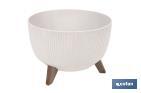 Macetas decorativas con patas desmontables | Macetas redondas con rayas | Resistentes a UV | Disponibles en varios colores y diferentes medidas - Cofan