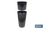 MACETEROS CÓNICOS DECORATIVOS CON DEPÓSITO | COLOR: NEGRO | RESISTENTES PARA LOS UV | MATERIAL: POLIPROPILENO | DISPONIBLES EN DIFERENTES MEDIDAS