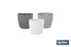 MACETEROS DECORATIVOS CON DISEÑO TRENZADO | RESISTENTES A LOS UV | MATERIAL: POLIPROPILENO | DISPONIBLES EN DIFERENTES MEDIDAS Y COLORES