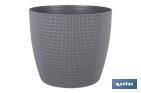 Maceteros decorativos con diseño trenzado | Resistentes a los UV | Material: polipropileno | Disponibles en diferentes medidas y colores - Cofan
