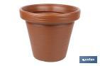 MACETAS DECORATIVAS CON DISEÑO RAYADO | COLOR: TERRACOTA | RESISTENTES A LOS RAYOS UV | MATERIAL: POLIETILENO DE ALTA DENSIDAD | IDEALES PARA INTERIORES Y EXTERIORES | DISPONIBLES EN DIFERENTES MEDIDAS Y CAPACIDADES