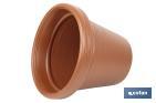 Macetas decorativas con diseño rayado | Color: terracota | Resistentes a los rayos UV | Material: Polietileno de alta densidad | Ideales para interiores y exteriores | Disponibles en diferentes medidas y capacidades - Cofan
