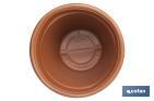 Macetas decorativas con diseño rayado | Color: terracota | Resistentes a los rayos UV | Material: Polietileno de alta densidad | Ideales para interiores y exteriores | Disponibles en diferentes medidas y capacidades - Cofan