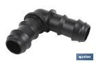 Elbow hose connector for drip irrigation | Recommended use for gardening and agricultural sectors - Cofan