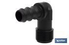 Conector em forma de joelho | Com rosca macho de 1/2'' ou 3/4" | Cor Negro - Cofan