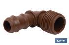 CONECTOR EN FORMA DE "CODO" CON ROSCA MACHO 3/4''