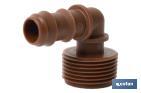 3/4" Male-threaded elbow hose connector | Essential irrigation accessory for drip irrigation system installation - Cofan