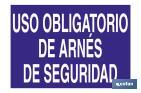 Cartel Uso obligatorio de arnés de seguridad - Cofan