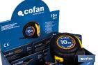 Expositor para flexómetros con protección de goma de Cofan | Incluyen los flexómetros | Varias medidas y capacidades - Cofan