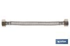 CONEXIÓN FLEXIBLE | HEMBRA/HEMBRA | ACERO INOXIDABLE | H 1/2"- H 3/8" | 40 CM DE LONGITUD | PARA LAVABO, GRIFO Y COCINA