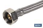 Conexión Flexible | Hembra/Hembra | Acero Inoxidable | H 1/2"- H 3/8" | 40 cm de Longitud | Para lavabo, grifo y cocina - Cofan