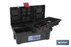 26" plastic tool box | Semi-Professional Model | With an organiser tray and a bottom compartment - Cofan