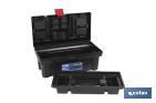26" plastic tool box | Semi-Professional Model | With an organiser tray and a bottom compartment - Cofan