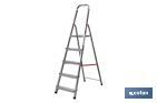 Aluminium ladder available from 2 to 8 steps | Available heights from 0.41 to 2.41 metres | Complies with EN 131 Standard - Cofan