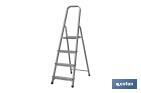 Aluminium ladder available from 2 to 8 steps | Available heights from 0.41 to 2.41 metres | Complies with EN 131 Standard - Cofan