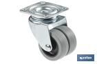 RODA DUPLA COM PLACA Ø50MM