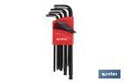 Set of ball end hex keys with inch size | 13 units | Chrome-vanadium steel - Cofan