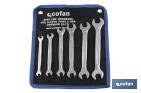 Set of polished open-ended spanners | Available sizes from 6 to 32m | Includes 12 pieces - Cofan