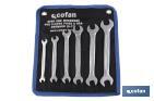 Set of polished open-ended spanners | Available sizes from 6 to 32m | Includes 12 pieces - Cofan