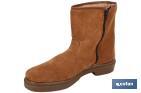 SPLIT SUEDE BOOT | WITH ZIP FASTENER | CARONA MODEL | BROWN | RUBBER SOLE