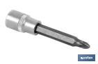 1/2" screwdriver bit socket | High-quality chrome-vanadium steel | With long Pozidriv 3 tip - Cofan