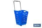 CARRITO DE LA COMPRA | CESTA CON 2 RUEDAS | ASA TELESCÓPICA | CAPACIDAD: 52 LITROS | COLOR: AZUL | MEDIDAS: 39 X 39 X 52,9 CM