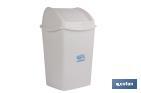 Papelera basculante 15L en colores Blanco y Gris. - Cofan