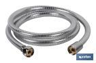 SHOWER HOSE | PVC | SILVER COLOUR | BRASS FITTINGS | LENGTH: 1.5 | UNIVERSAL THREAD OF 1/2"