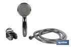 Shower kit | 5 Spray modes | Hand-held shower head + Shower hose + Bracket | Chrome-plated ABS - Cofan