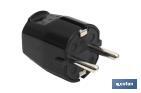 TWO-POLE SCHUKO PLUG | 16A - 250V | BLACK