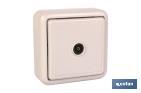 SQUARED TV AERIAL COAXIAL SOCKET | 1 FEMALE CONNECTOR | WHITE