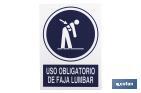 OBRIGATÓRIO CINTA LOMBAR. O DESENHO DO SINAL PODE VARIAR, MAS EM NENHUM CASO O SEU SIGNIFICADO SERÁ ALTERADO.