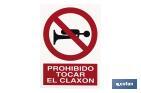 Prohibido Claxon. El diseño de la señal puede variar, pero en ningún caso se variará el significado de la misma. - Cofan