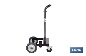 Carro portabidones de acero con ruedas antipinchazo | Cadena de seguridad | Alta resistencia y maniobrabilidad | Adecuado para bidones de 60 litros - Cofan