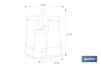 Cruet set of 4 pieces, Aloreña Model | 2 pieces of 230ml capacity and 2 pieces of 120ml capacity | Beige colour - Cofan