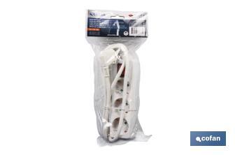 Power strip with 3 outlets | Cable of 1.4m in length | Power switch - Cofan